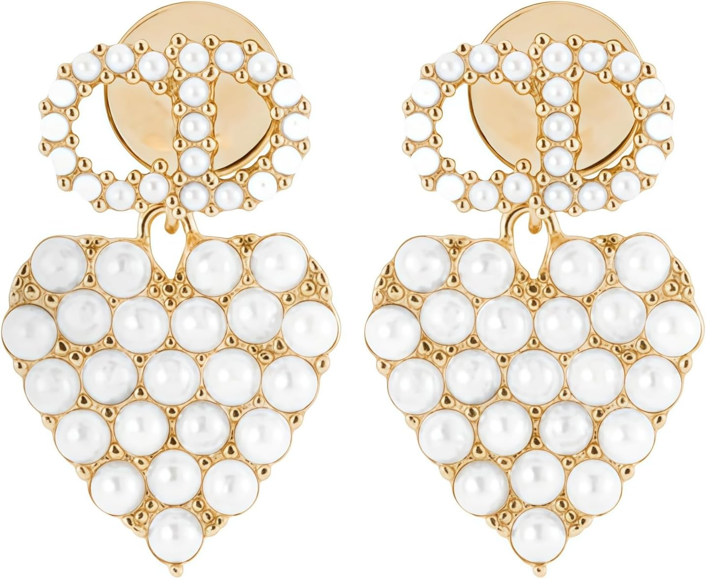 18K Gold Plated Copper Pearl Earrings Non Allergenic Birthday Gift Baroque Exquisite Jewelry Shining And lustrous Earrings For Women | Amazon (US)