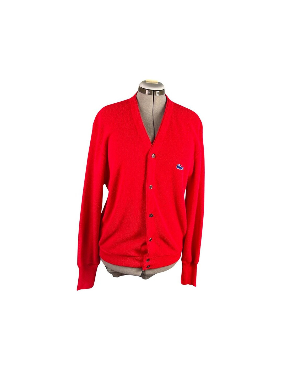 Vintage 60s Lacoste Izod Red Grandpa Preppy Cardigan Sweater Size L - Etsy | Etsy (US)