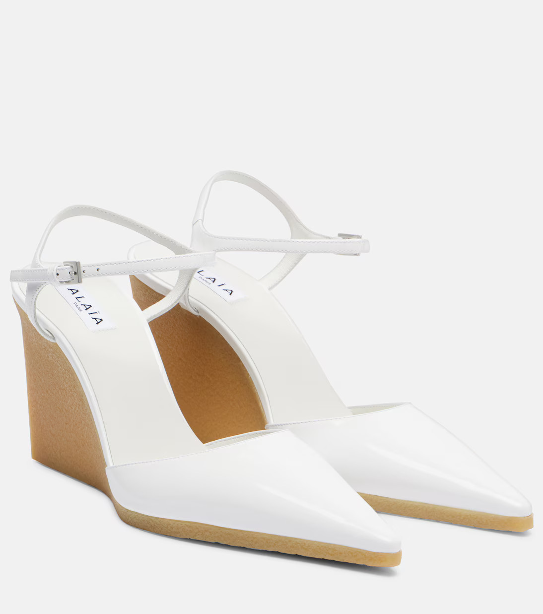90 patent leather wedge slingback pumps | Mytheresa (US/CA)