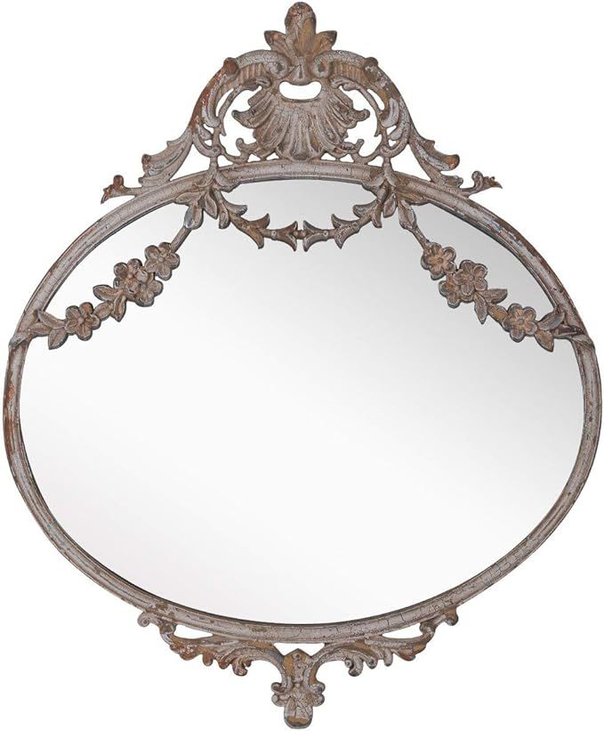 NIKKY HOME Rustic Decorative Metal Oval Wall Mounted Mirror for Home Decoration, 10" x 12" | Amazon (US)