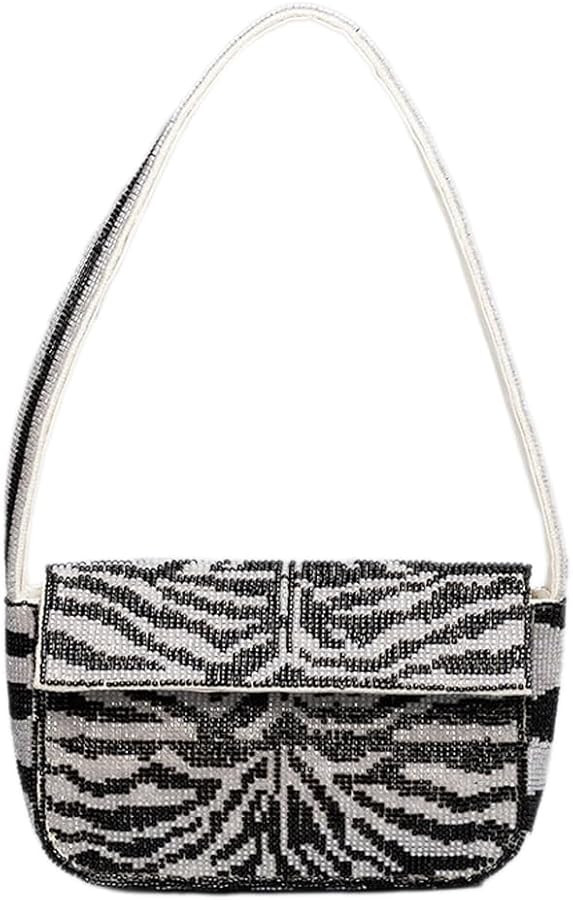 CUXVA Beaded Shoulder Clutch Purse Small Beaded Evening Bag Summer Vacation Underarm Purses for W... | Amazon (US)