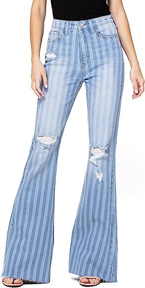 Cello Jeans Women's Juniors High Rise Denim Bell Bottom Flares | Amazon (US)