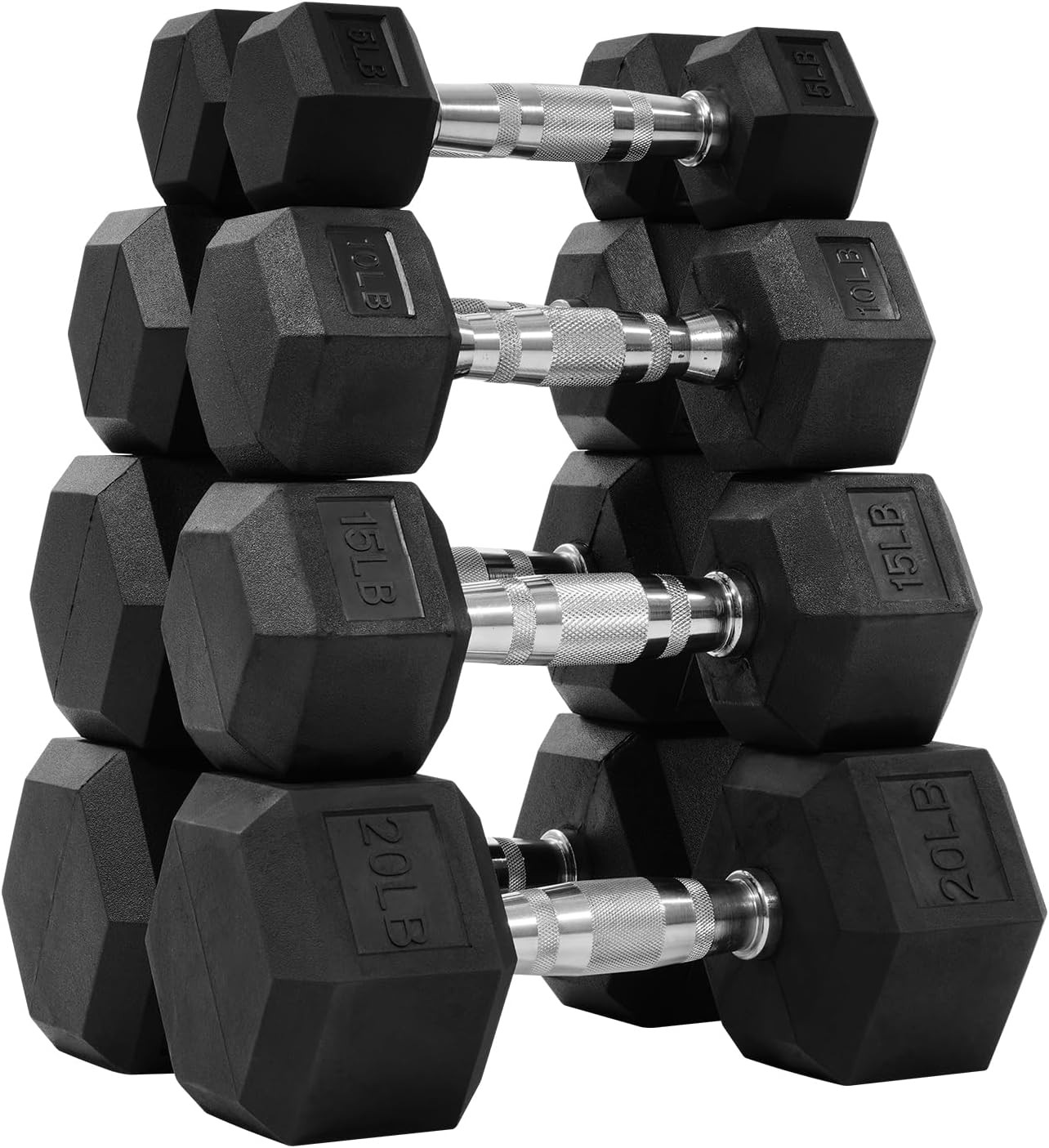 Rubber Encased Hex Dumbbell Set Contoured Handle for Muscle Toning, Strength Building & Full Body... | Amazon (US)