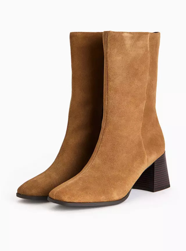 Tan Suede Block Heeled Boots 7 | Tu Clothing
