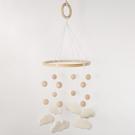 Felt Cloud Mobile for Crib - Baby Mobile for Crib - Crib Mobile for Girls, Boys - Boho Crib Mobil... | Amazon (US)