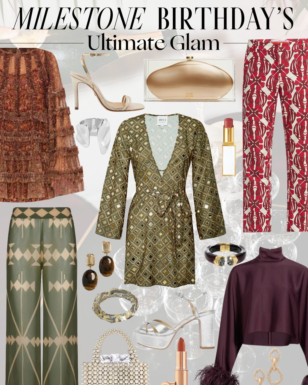 Milestone birthdays and unforgettable trips deserve outfits that shine just as brightly as the memories you’ll make ✨ Whether you’re celebrating your 30s, 40s, or 50s, these looks are designed to make you feel chic, confident, and ready for whatever adventure is ahead. From destination getaways to nights out with your closest friends, I’ve styled pieces that celebrate YOU at every stage.”

🎉 Fun Theme Ideas for Milestone Birthdays & Trips

30th Birthday / Early 30s

“Champagne & Sequins”: Glam night out with sparkle-forward outfits.

Napa Valley Wine Escape: Chic neutrals, wide-brim hats, and elevated casual looks.

Tropical Fiesta: Bright florals, bold colors, and playful accessories.

40th Birthday / Fabulous 40s

“Black Tie, But Make It Fun”: Statement dresses with modern tailoring.

Parisian Weekend: Think blazers, stripes, and chic flats for effortless city strolls.

Spa & Wellness Retreat: Luxe loungewear and athleisure elevated with polished details.

50th Birthday / Golden Era

“Golden Glam”: Metallic accents, satin dresses, and jewelry that sparkles.

Italian Riviera Escape: Breezy linens, silk scarves, and timeless silhouettes.

Desert Chic (Palm Springs or Scottsdale): Colorful caftans, wide-leg pants, and statement sunglasses.

Style tip, party outfit, milestone birthday, birthday party outfit

#LTKStyleTip #LTKParties #LTKOver40