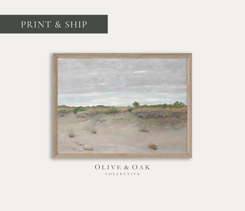 Coastal Decor Wall Art / Neutral Beach Landscape Painting / | Etsy | Etsy (US)