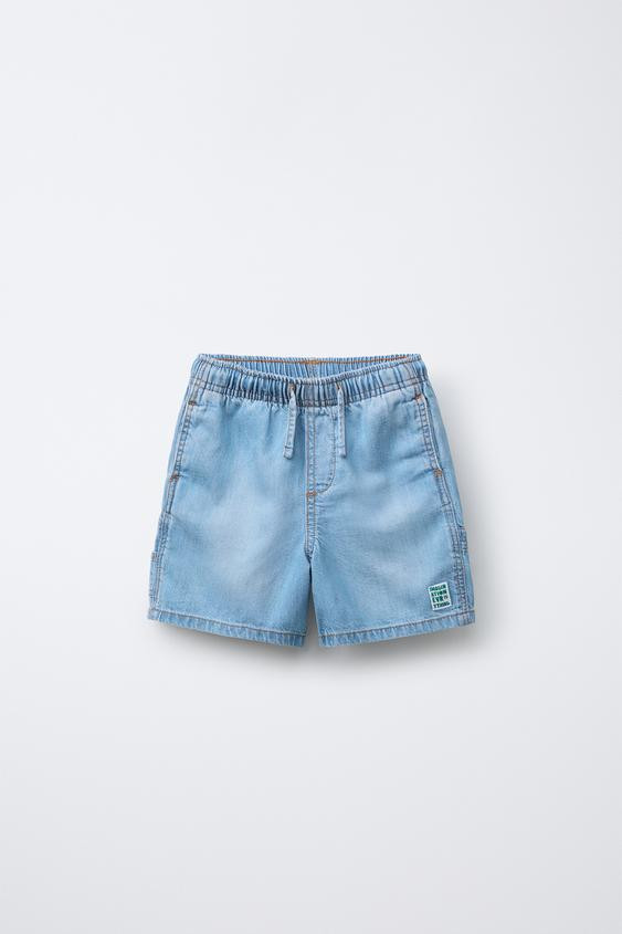 DENIM SHORTS WITH ELASTIC WAIST | Zara US