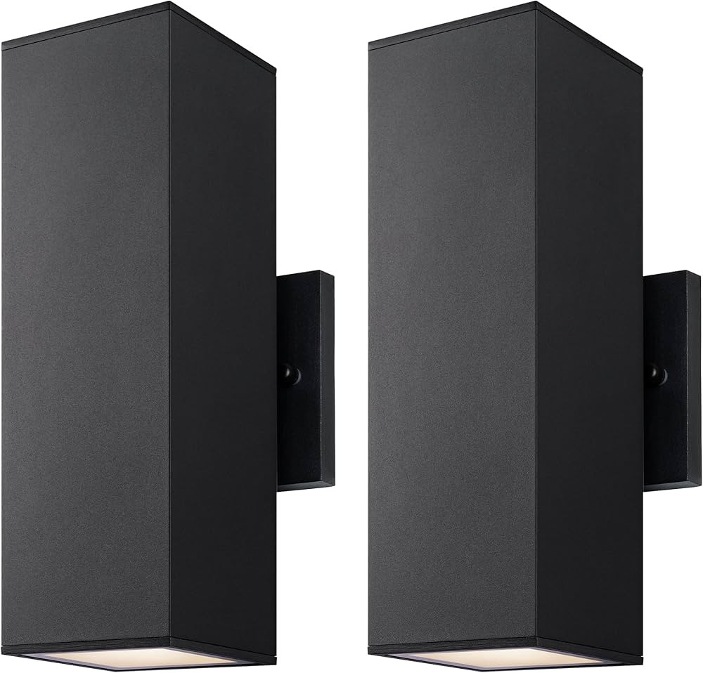 mirrea Modern Outdoor Porch Light Patio Light in 2 Lights with Aluminum Rectangular Tube and Temp... | Amazon (US)