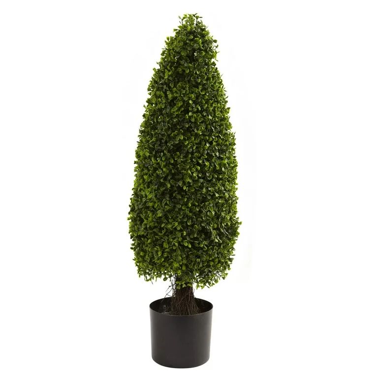 Nearly Natural 3ft. Boxwood Tower Artificial Topiary UV Resistant (Indoor/Outdoor) | Walmart (US)