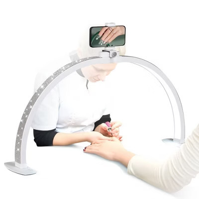 YEERSWAG Half-Moon Design LED Nail & Makeup Desk Lamp with Phone Holder | Target