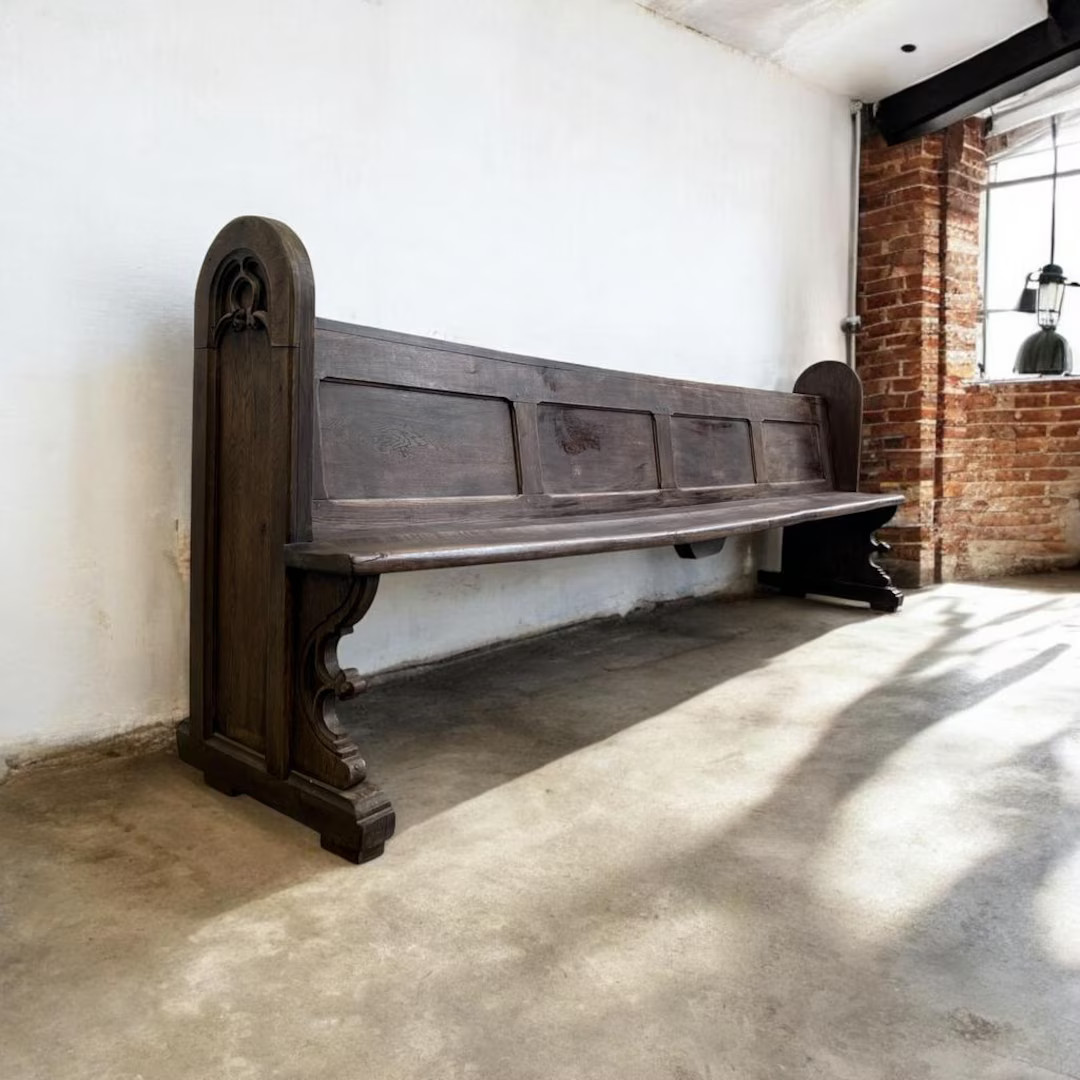 Antique XL Wooden Bench / Sofa - Etsy | Etsy (US)