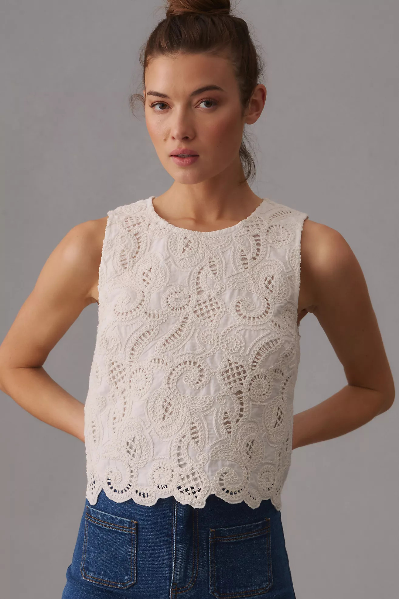 By Anthropologie Cutwork Shell Tank | Anthropologie (US)