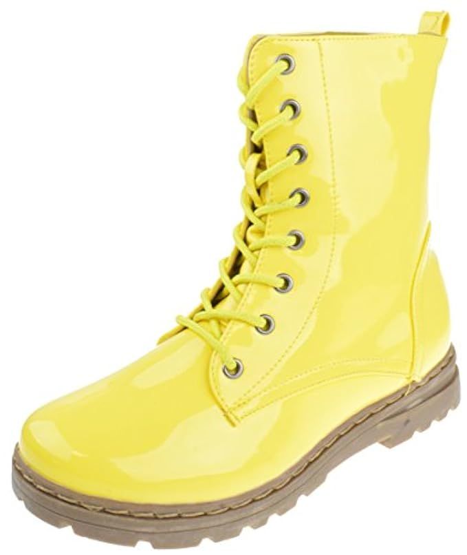 Nature Breeze Gwen 01 HI Womens Patent Milatary Lace Up Combat Boots | Amazon (US)