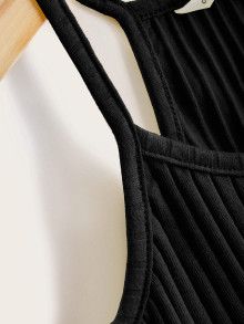 SHEIN Girls Solid Rib-knit Cami Top | SHEIN