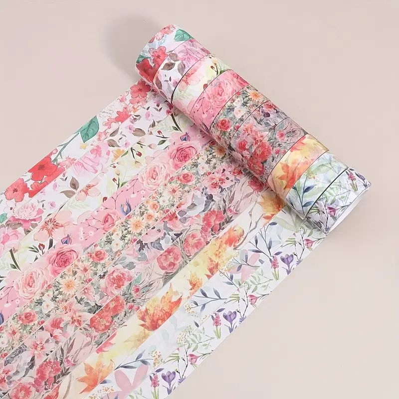 10 Rolls, Boxed Flower Flower Washi Tape, Fashion Handmade Art DlYDecorative Sticker Material Tap... | Temu Affiliate Program