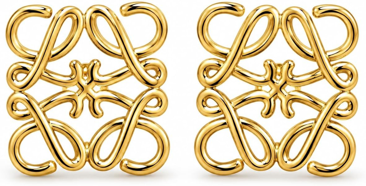 18K Gold Plated Stud Earrings for Women, Openwork Scroll Design | Amazon (US)