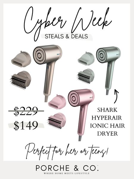 Shark hair dryer and attachments- an amazing sale! Perfect for teens or her as a Christmas gift 🌲 #sale #cyberweek #gift #forher #teen #teens 

#LTKCyberweek #LTKGiftGuide #LTKsalealert