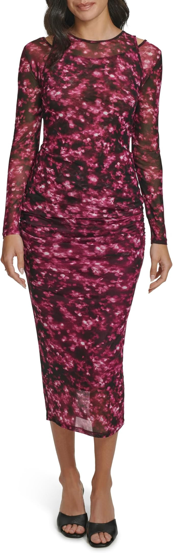 Calvin Klein Women's with Shoulder Detail Knit Longlseeve Blouse | Amazon (US)