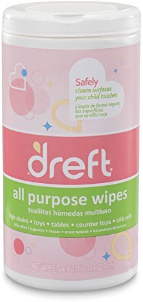 Dreft Multi-Surface All-Purpose Gentle Cleaning Wipes for Baby Toys, Car Seat, High Chair & More,... | Amazon (US)
