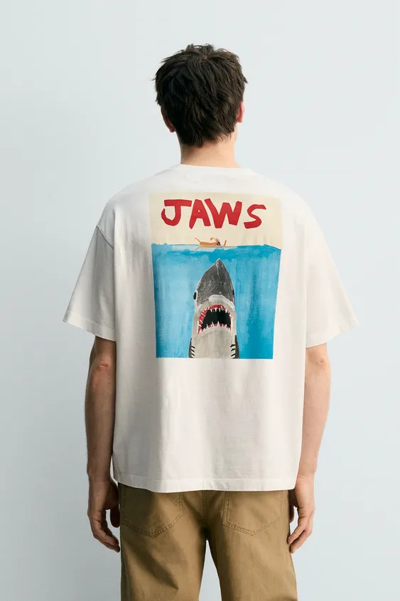 JAWS\u00a9 UCS LLC AND AMBLIN X DYLAN\u00b4S T-SHIRT CLUB X ZARA ILLUSTRATION T-SHIRT | Zara UK