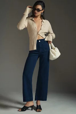 The Colette Crop High-Rise Wide-Leg Jeans by Maeve | Anthropologie (US)