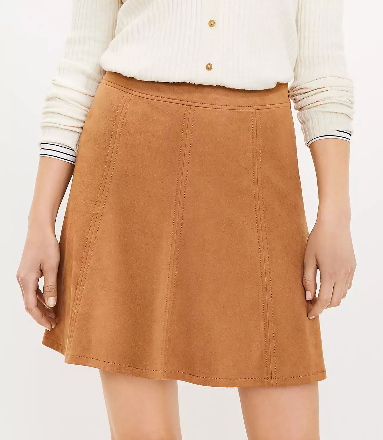 Faux Suede Flippy Skirt | LOFT