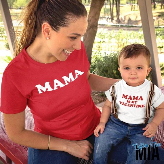 Mama Is My Valentine Matching Mom and Child Shirt - Valentine Shirt - Mama Matching Shirt - Valen... | Etsy (US)