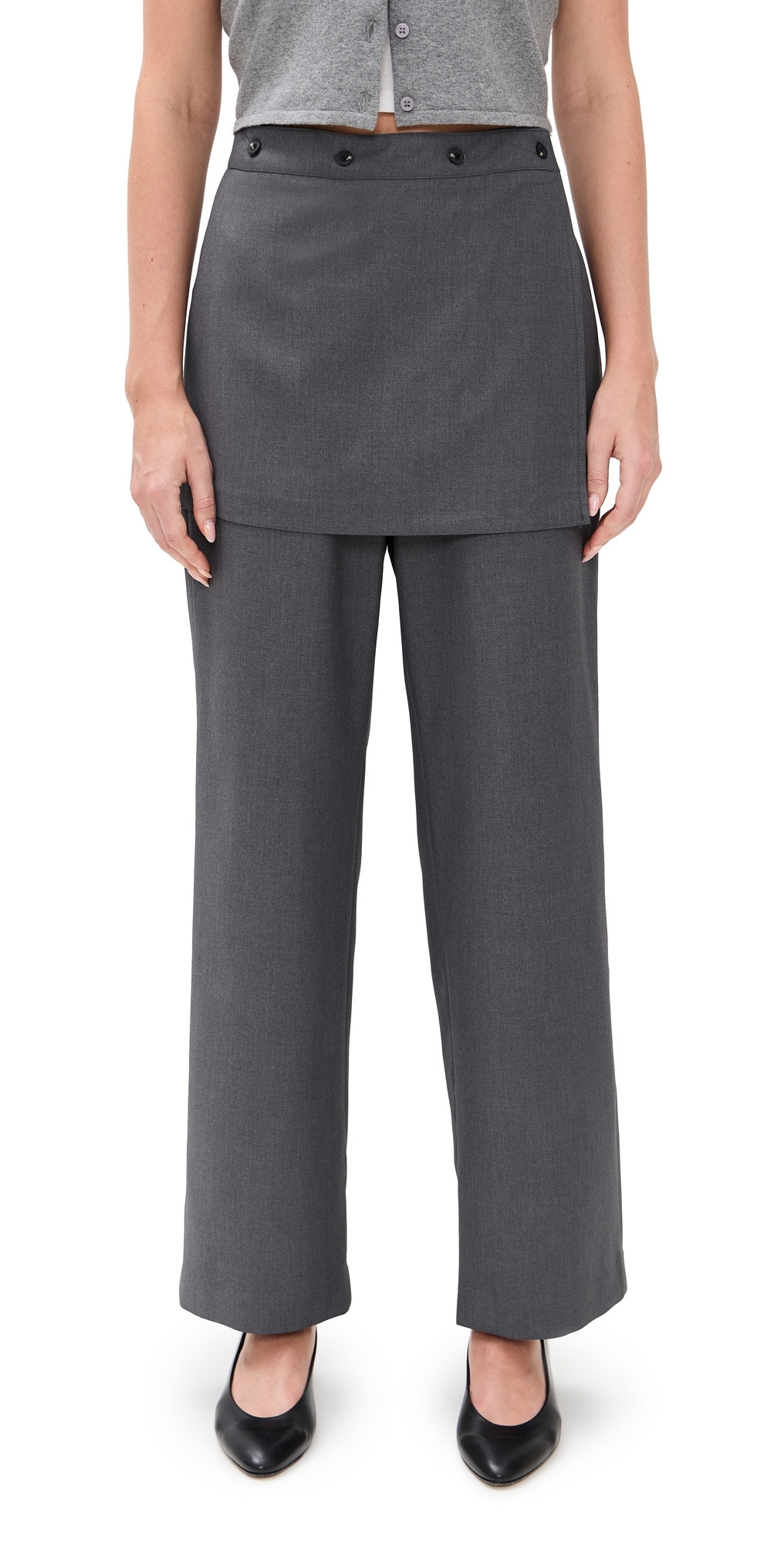 Simonett Skirt Overlay Trousers Gray XS | Shopbop