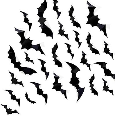 Halloween Home Decorations, 72PCS 3D PVC Large Bats - Realistic Bats Stickers for Wall and Window... | Amazon (US)