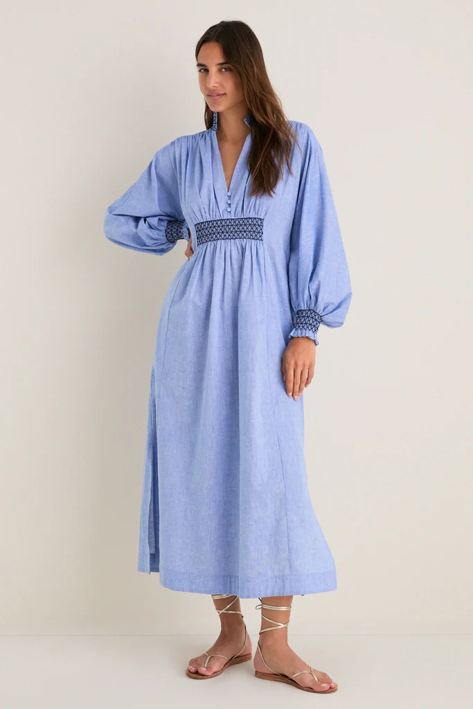 Chambray Embroidered Aubury Maxi Dress | Tuckernuck (US)