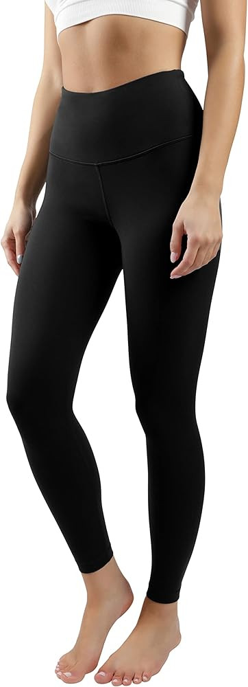 90 Degree By Reflex Ankle Length High Waist Power Flex Leggings - 7/8 Tummy Control Yoga Pants | Amazon (US)