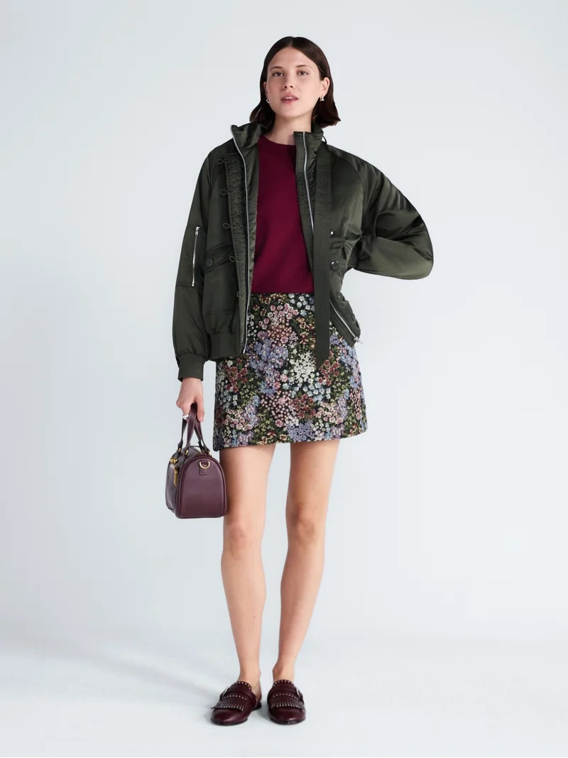 Free Assembly Women's Bow Tie Bomber Jacket, Sizes XS-XXL | Walmart (US)