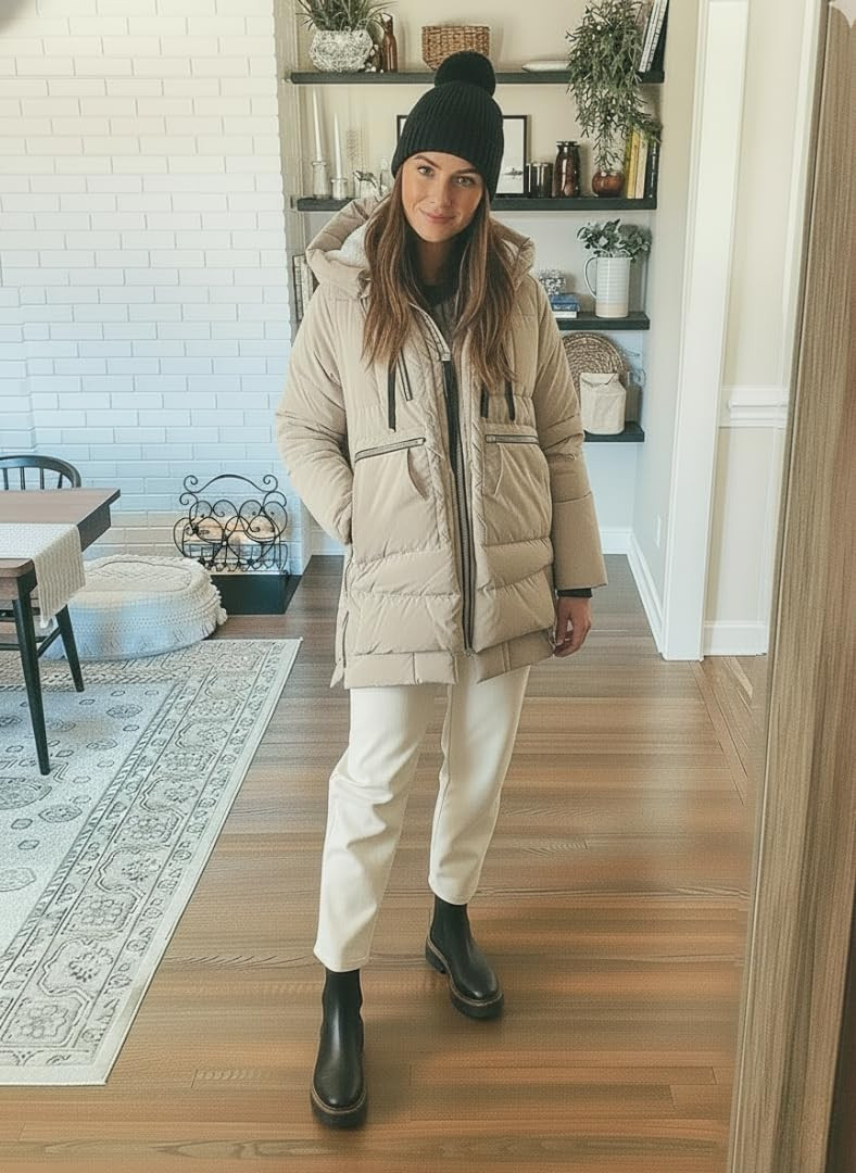 Neutral Winter Outfit Inspo 🤍❄️

This cozy neutral winter outfit is the definition of effortless style. A beige puffer coat paired with crisp white pants, black chunky boots, and a classic knit beanie creates a clean, modern cold-weather look that’s both practical and chic. Perfect for everyday winter wear, travel days, casual outings, or running errands while staying warm and polished. Neutral outfits like this are timeless, easy to recreate, and work beautifully for minimalist winter wardrobes.

#neutraloutfit #winteroutfitinspo #pufferjacket #winterfashion #neutralstyle #cozywinter #coldweatherstyle #everydayoutfit #winterwardrobe #minimalstyle #amazonfashion #ad #affiliate 

 #LTKHoliday #LTKSeasonal #LTKOver40