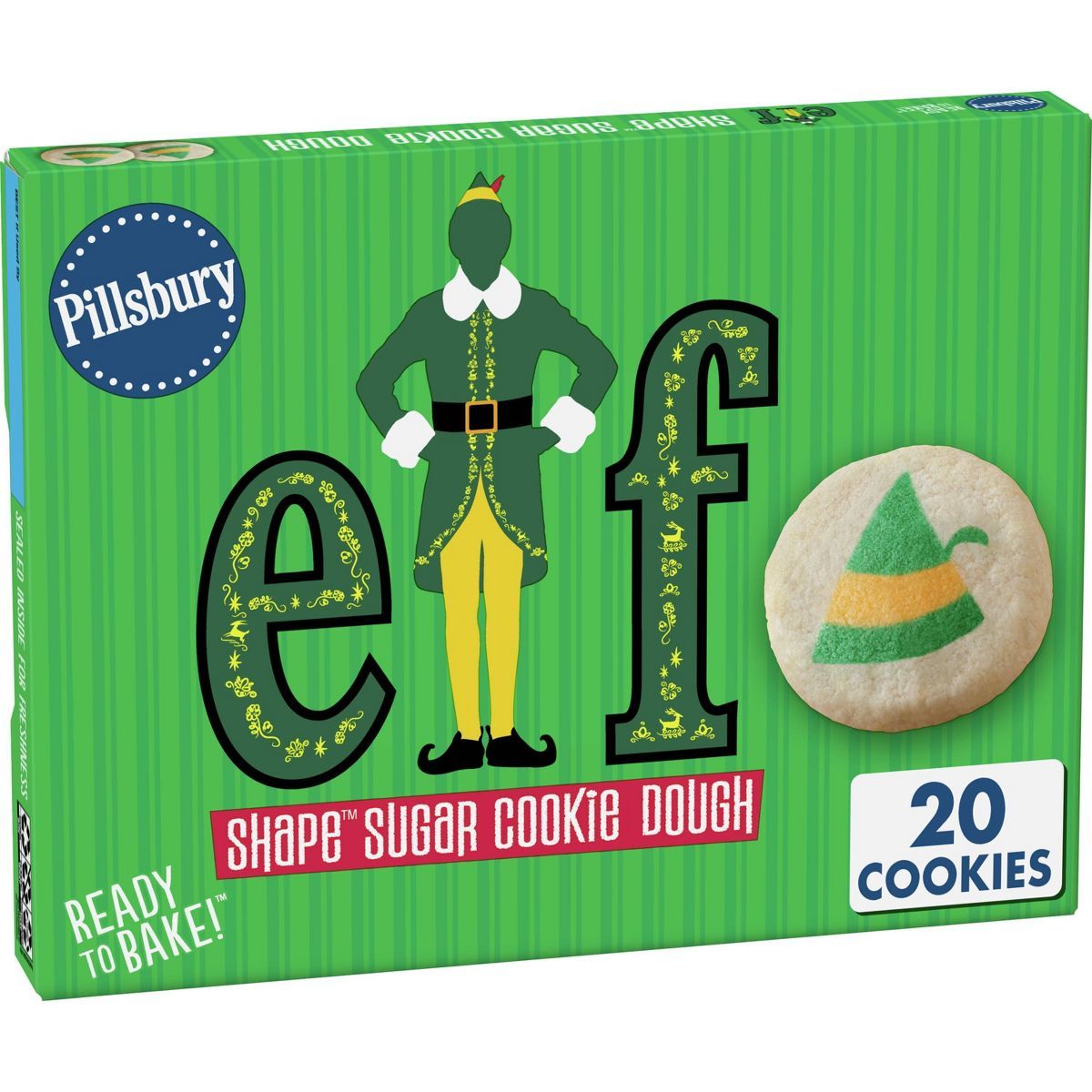 Pillsbury Ready-to-Bake Elf Shape Sugar Cookie Dough - 9.1oz/20ct | Target