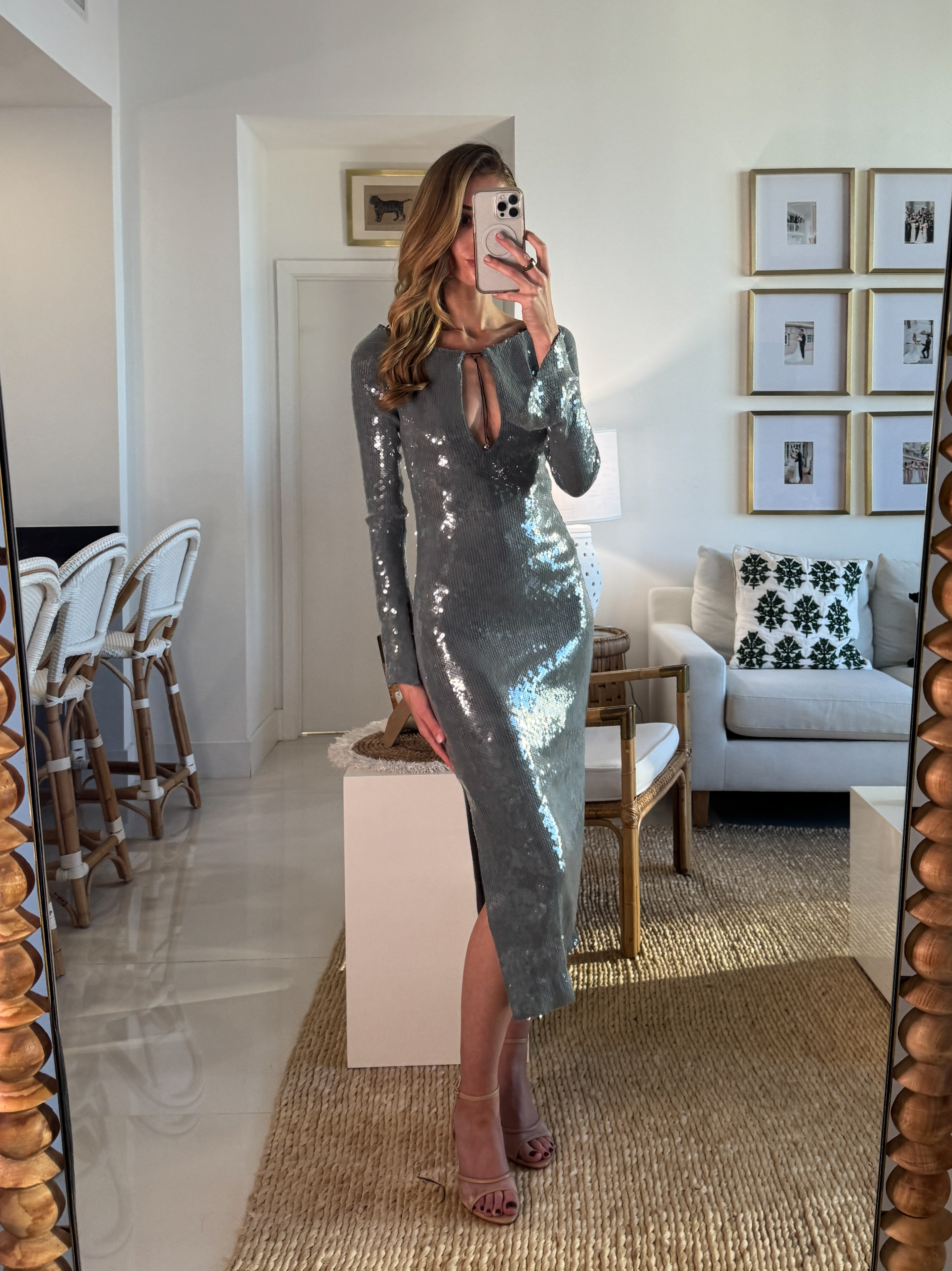16Arlington Solare Sequin Dress. 💫 Wearing a size S. I'm 5'10" for reference. Tags: 16arlington solare sequin dress, 16arlington dress dupe, 16arlington dress dupes, 16arlington blue sequin dress, 16arlington long sleeve sequin dress, silver sequin dress, silver sequin midi dress, sequin midi dress, long sleeve sequin dress, sequin cocktail dress, silver wedding guest dress, sequin wedding guest dress, new years eve dress, holiday party dress, sequin party dress, formal sequin dress, keyhole midi dress, slit midi dress, silver evening dress, sparkly midi dress