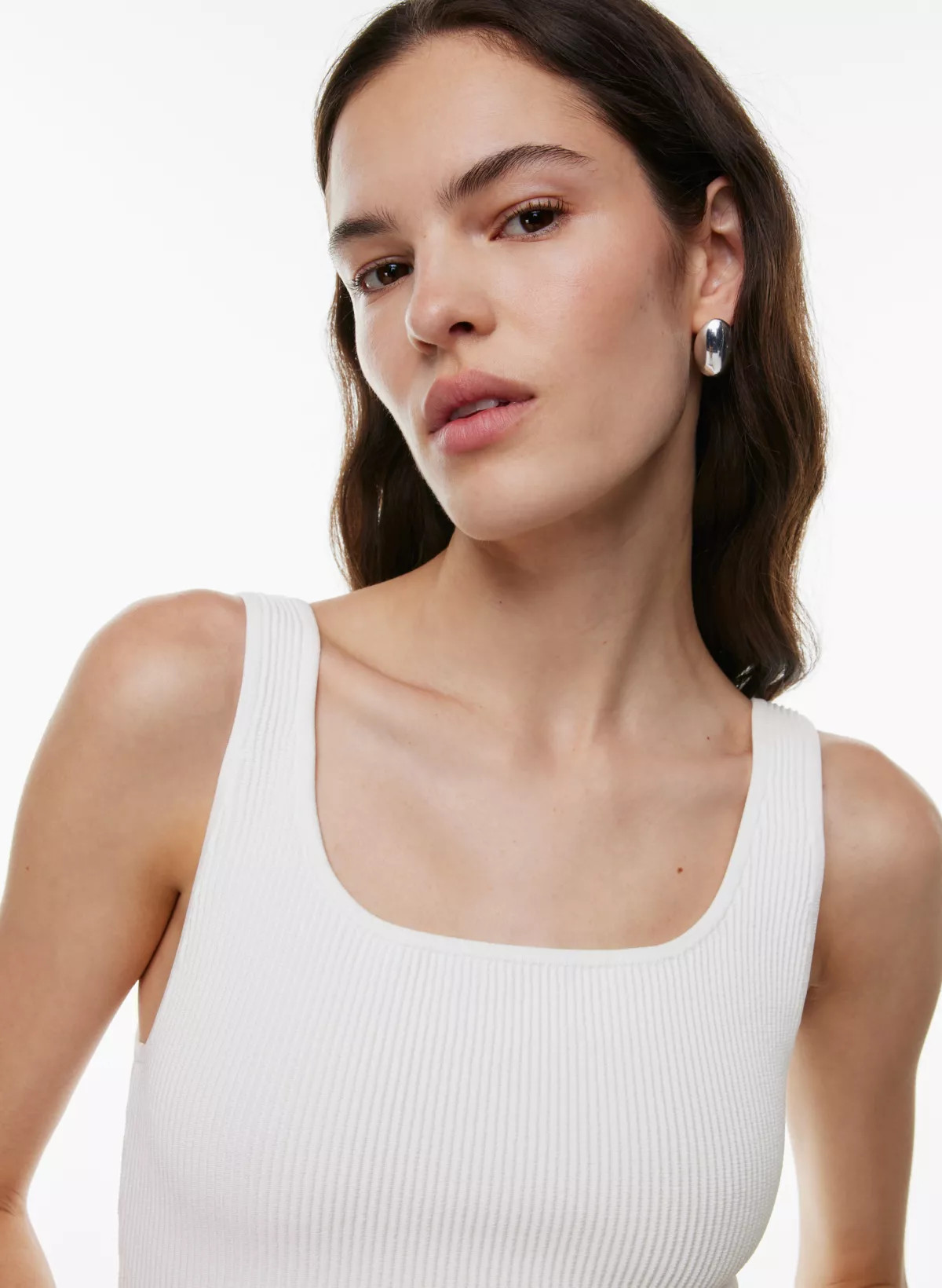 SCULPT KNIT SQUARENECK TANK | Aritzia