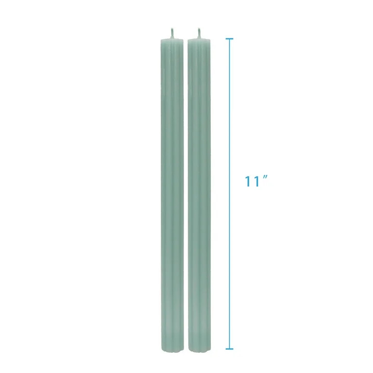 Better Homes & Gardens Unscented Taper Candles, Green, 2-Pack, 11 Inches Height - Walmart.com | Walmart (US)