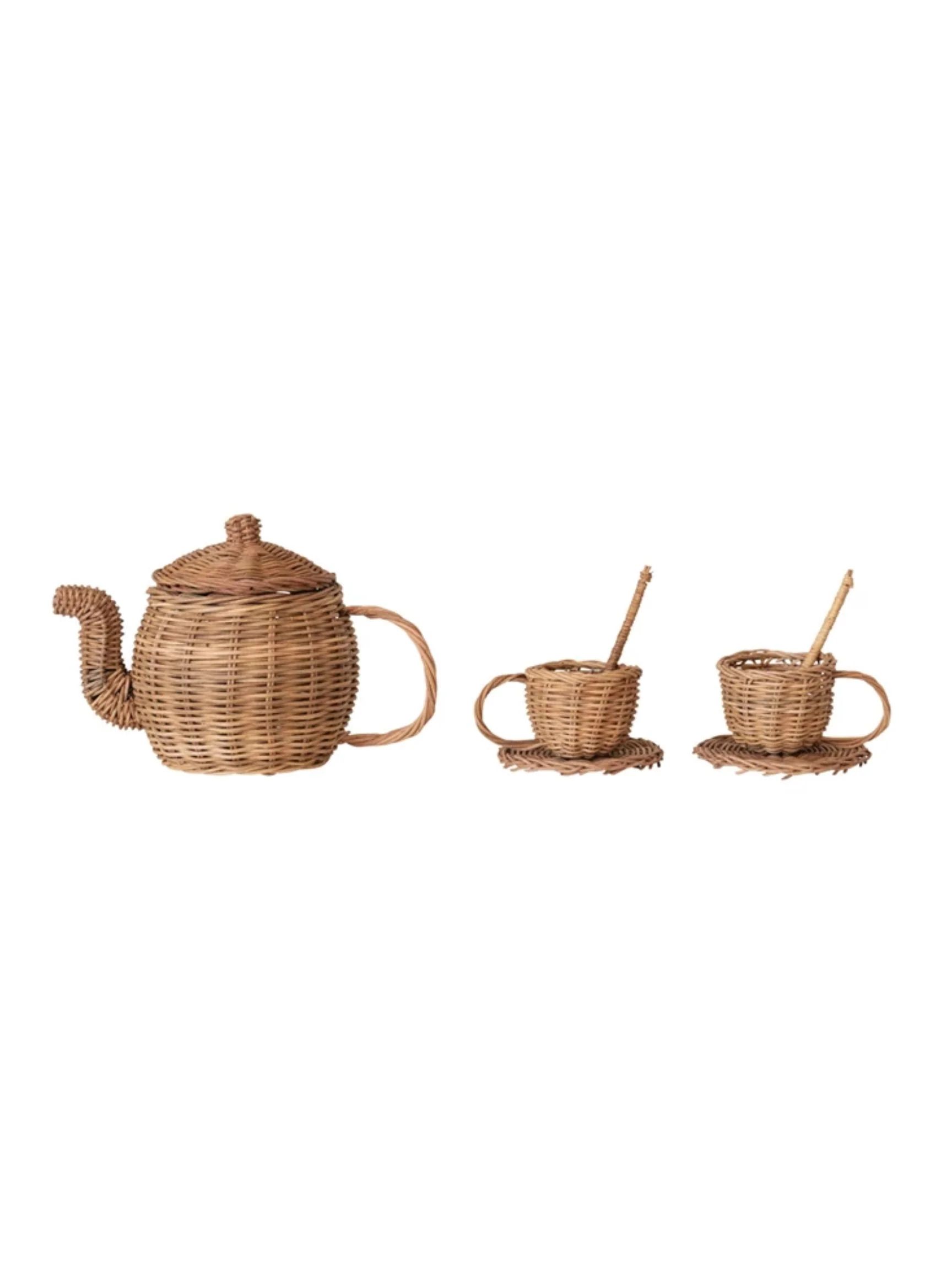 Woven Rattan Toy Tea Set | The Native One