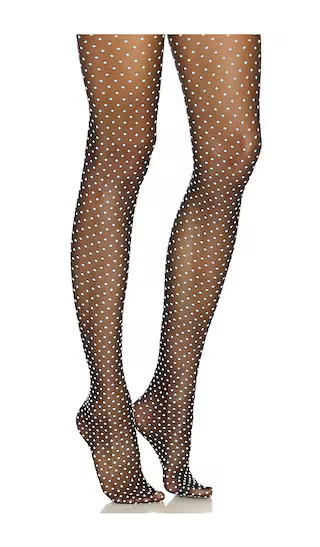 Satin Touch Dots Tights in Black | Revolve Clothing (Global)