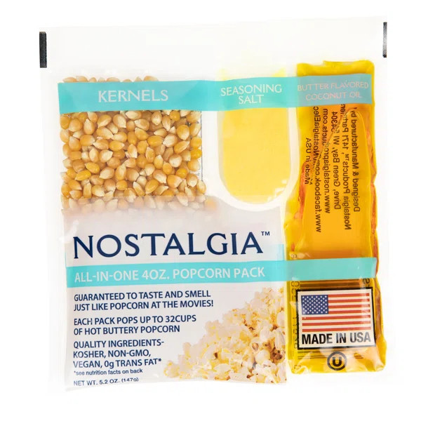 Nostalgia Best Tasting Premium Popcorn, Oil & Seasoning Salt All-In-One Packs (Pack Of 24) | Wayfair North America