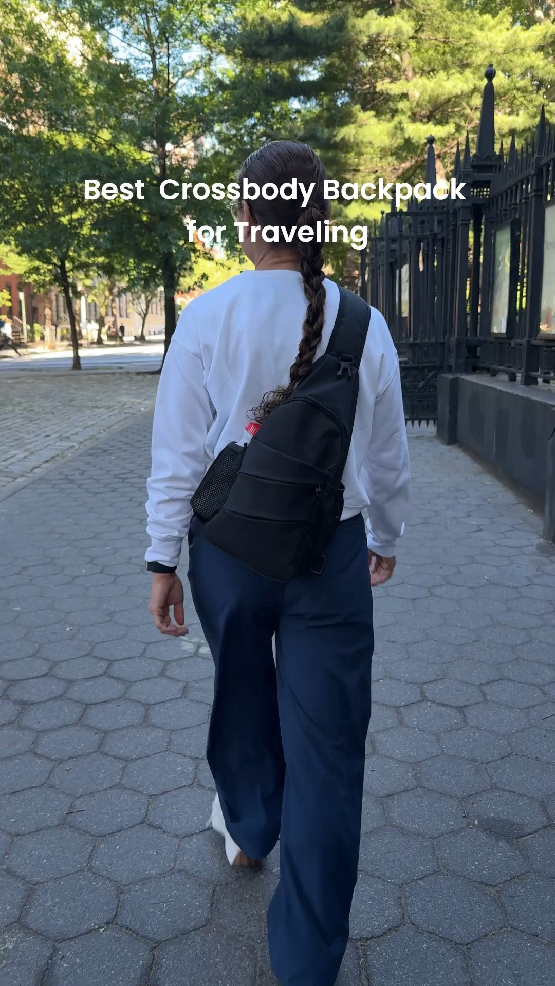 This crossbody backpack is perfect for traveling or busy moms. It has different compartments to keep things organized, has side mesh pockets for water bottles, umbrella, etc. and you can change the shoulder direction or adjust the strap too and it’s waterproof.

#LTKmomlife #LTKTravel