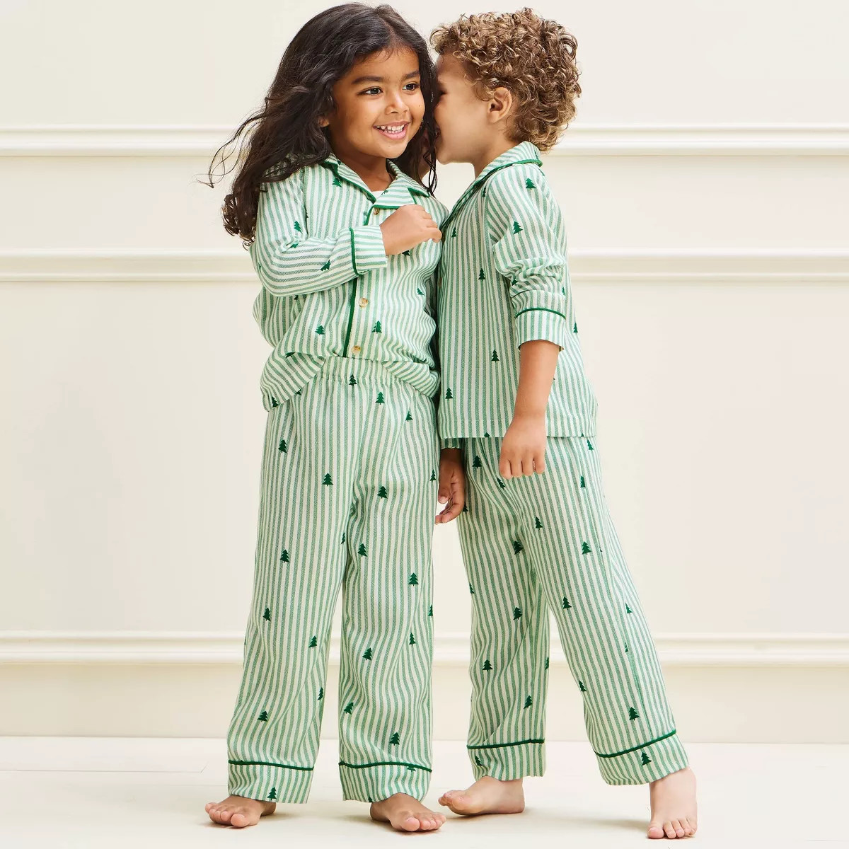 Toddler Holiday Tree Striped Flannel Matching Family Pajama Set - Wondershop\u2122\u200b\u200b\u2... | Target