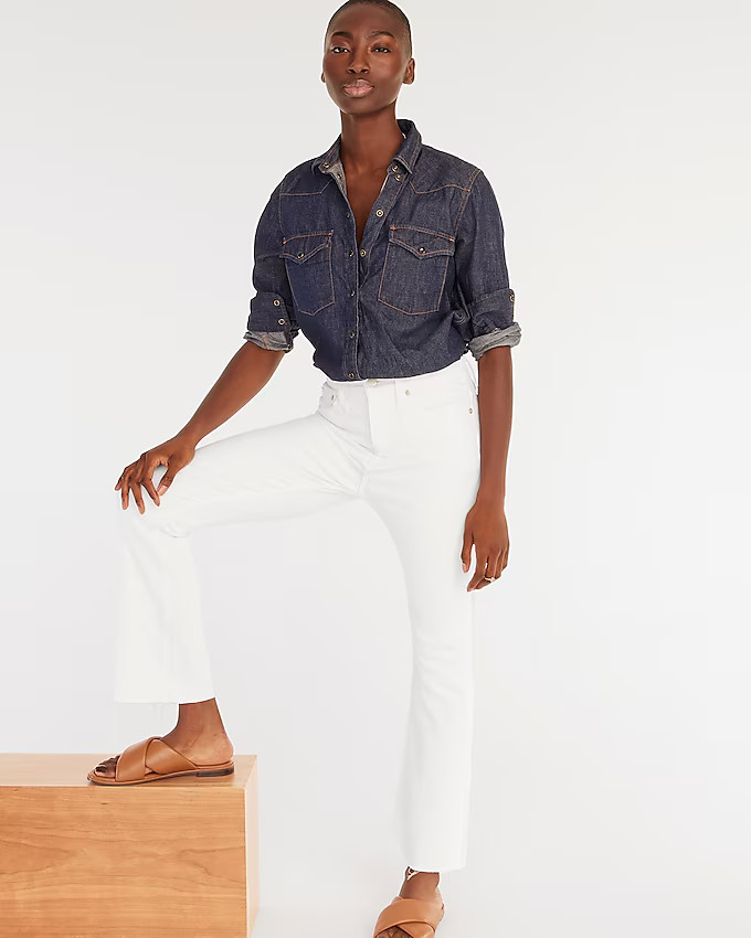 10" demi-boot crop jean in white | J. Crew US