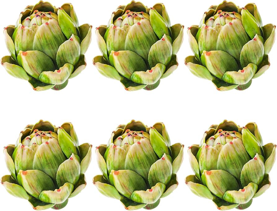 6Pcs Small Green Faux Artichokes Fake Artichokes Artificial Vegetables and Fake Fruits Artichoke ... | Amazon (US)
