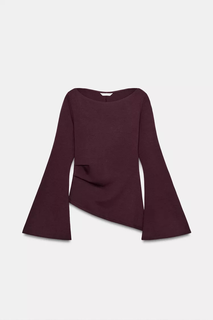 INTERLOCK LONG SLEEVE TOP | Zara US