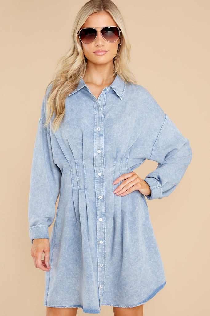 Heart Skips A Beat Light Chambray Dress | Red Dress 