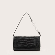 Croc Embossed Baguette Bag | SHEIN