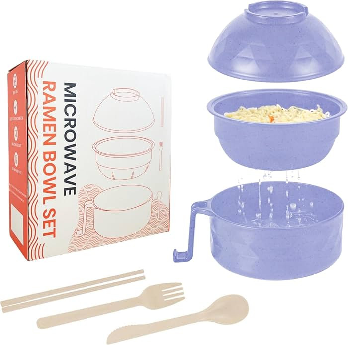 Microwave Ramen Cooker,Ramen Bowl Set,Microwave Noodle Bowl With Chopsticks and Spoon, College Do... | Amazon (US)