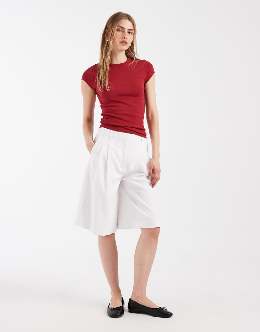 ASOS DESIGN Tailored bermuda shorts in white | ASOS (Global)